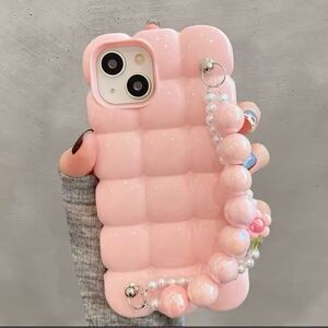 Luxury Pearl Bracelet Chain 3D Ice Lattice Case For iPhone